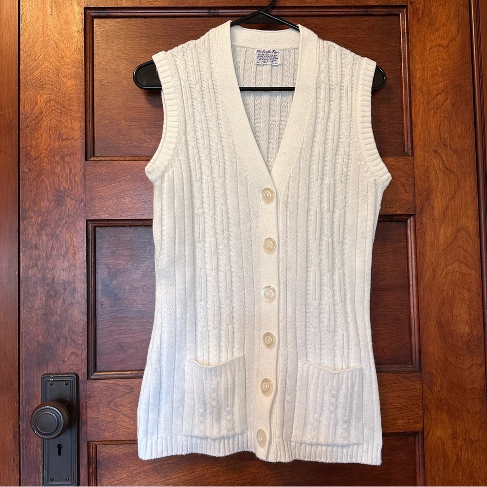 White Vintage Sweater Vest